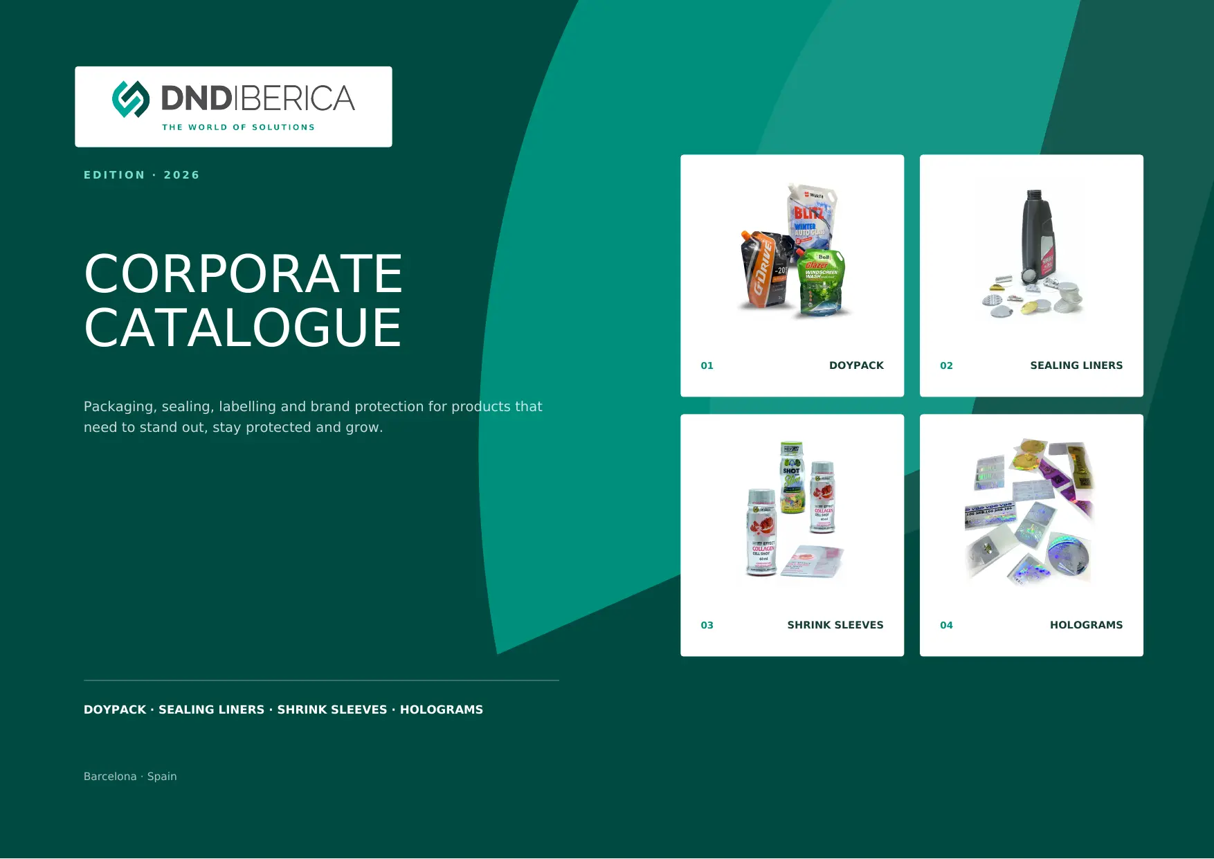 Cover of the DND Iberica corporate catalogue